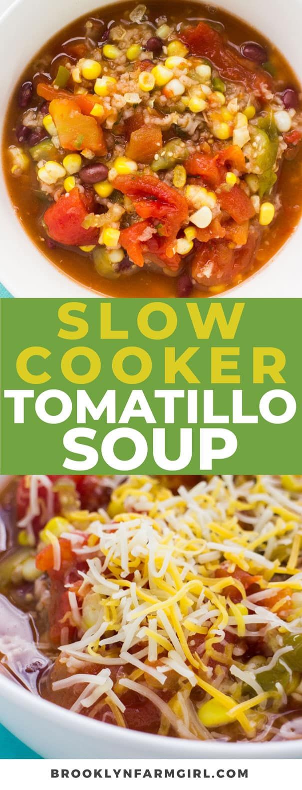 Easy Slow Cooker Vegetarian Tomatillo Soup: Dump & Go Meal